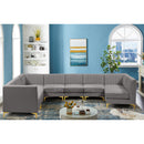  Manufacturer Color_Grey -- Alina 142" Grey Velvet Upholstered 8 pc Modular Sectional IMAGE 3