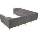 Manufacturer Color_Grey -- Alina 142" Grey Velvet Upholstered 8 pc Modular Sectional IMAGE 5