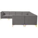  Manufacturer Color_Grey -- Alina 142" Grey Velvet Upholstered 8 pc Modular Sectional IMAGE 6