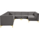  Manufacturer Color_Grey -- Alina 142" Grey Velvet Upholstered 8 pc Modular Sectional IMAGE 7