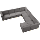  Manufacturer Color_Grey -- Alina 142" Grey Velvet Upholstered 8 pc Modular Sectional IMAGE 8