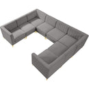  Manufacturer Color_Grey -- Alina 116.5" Grey Velvet Upholstered 8 pc Modular Sectional IMAGE 10