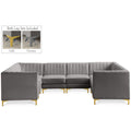  Manufacturer Color_Grey -- Alina 116.5" Grey Velvet Upholstered 8 pc Modular Sectional IMAGE 1
