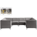  Manufacturer Color_Grey -- Alina 116.5" Grey Velvet Upholstered 8 pc Modular Sectional IMAGE 2