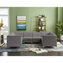  Manufacturer Color_Grey -- Alina 116.5" Grey Velvet Upholstered 8 pc Modular Sectional IMAGE 4