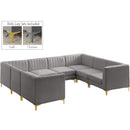  Manufacturer Color_Grey -- Alina 116.5" Grey Velvet Upholstered 8 pc Modular Sectional IMAGE 5
