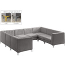  Manufacturer Color_Grey -- Alina 116.5" Grey Velvet Upholstered 8 pc Modular Sectional IMAGE 6