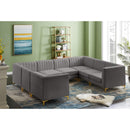  Manufacturer Color_Grey -- Alina 116.5" Grey Velvet Upholstered 8 pc Modular Sectional IMAGE 7