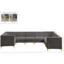  Manufacturer Color_Grey -- Alina 142" Grey Velvet Upholstered 8 pc Modular Sectional IMAGE 19