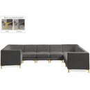  Manufacturer Color_Grey -- Alina 142" Grey Velvet Upholstered 8 pc Modular Sectional IMAGE 1
