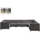  Manufacturer Color_Grey -- Alina 142" Grey Velvet Upholstered 8 pc Modular Sectional IMAGE 2