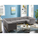  Manufacturer Color_Grey -- Alina 142" Grey Velvet Upholstered 8 pc Modular Sectional IMAGE 7