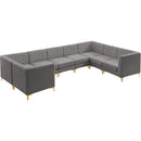  Manufacturer Color_Grey -- Alina 142" Grey Velvet Upholstered 8 pc Modular Sectional IMAGE 9