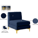  Manufacturer Color_Navy -- Alina Navy Velvet Upholstered Modular Armless Chair IMAGE 18