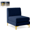  Manufacturer Color_Navy -- Alina Navy Velvet Upholstered Modular Armless Chair IMAGE 1
