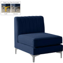  Manufacturer Color_Navy -- Alina Navy Velvet Upholstered Modular Armless Chair IMAGE 2