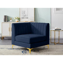  Manufacturer Color_Navy -- Alina Navy Velvet Upholstered Modular Corner Chair IMAGE 3