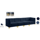  Manufacturer Color_Navy -- Alina 116.5" Navy Velvet Upholstered 4 pc Modular Sofa IMAGE 18