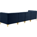  Manufacturer Color_Navy -- Alina 116.5" Navy Velvet Upholstered 4 pc Modular Sofa IMAGE 5