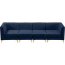  Manufacturer Color_Navy -- Alina 116.5" Navy Velvet Upholstered 4 pc Modular Sofa IMAGE 7