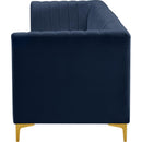  Manufacturer Color_Navy -- Alina 116.5" Navy Velvet Upholstered 4 pc Modular Sofa IMAGE 8