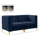  Manufacturer Color_Navy -- Alina 65" Navy Velvet Upholstered 2 pc Modular Loveseat IMAGE 17
