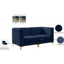  Manufacturer Color_Navy -- Alina 65" Navy Velvet Upholstered 2 pc Modular Loveseat IMAGE 18