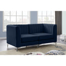 Manufacturer Color_Navy -- Alina 65" Navy Velvet Upholstered 2 pc Modular Loveseat IMAGE 4