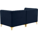  Manufacturer Color_Navy -- Alina 65" Navy Velvet Upholstered 2 pc Modular Loveseat IMAGE 5