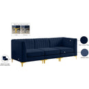  Manufacturer Color_Navy -- Alina 91" Navy Velvet Upholstered 3 pc Modular Sofa IMAGE 18