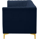  Manufacturer Color_Navy -- Alina 91" Navy Velvet Upholstered 3 pc Modular Sofa IMAGE 8