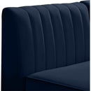  Manufacturer Color_Navy -- Alina 91" Navy Velvet Upholstered 4 pc Modular Sectional IMAGE 12