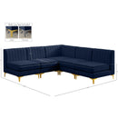  Manufacturer Color_Navy -- Alina 84.5" Navy Velvet Upholstered 5 pc Modular Sectional IMAGE 17