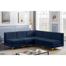  Manufacturer Color_Navy -- Alina 84.5" Navy Velvet Upholstered 5 pc Modular Sectional IMAGE 3