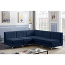 Manufacturer Color_Navy -- Alina 84.5" Navy Velvet Upholstered 5 pc Modular Sectional IMAGE 4