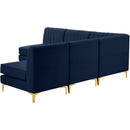  Manufacturer Color_Navy -- Alina 84.5" Navy Velvet Upholstered 5 pc Modular Sectional IMAGE 5