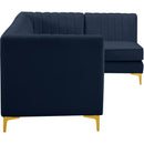  Manufacturer Color_Navy -- Alina 116.5" Navy Velvet Upholstered 5 pc Modular Sectional IMAGE 10