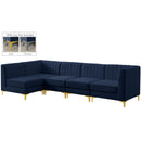 Manufacturer Color_Navy -- Alina 116.5" Navy Velvet Upholstered 5 pc Modular Sectional IMAGE 3