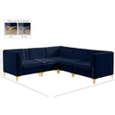  Manufacturer Color_Navy -- Alina 91" Navy Velvet Upholstered 5 pc Modular Sectional IMAGE 17