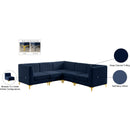  Manufacturer Color_Navy -- Alina 91" Navy Velvet Upholstered 5 pc Modular Sectional IMAGE 18