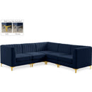  Manufacturer Color_Navy -- Alina 91" Navy Velvet Upholstered 5 pc Modular Sectional IMAGE 1