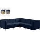 Manufacturer Color_Navy -- Alina 91" Navy Velvet Upholstered 5 pc Modular Sectional IMAGE 2