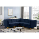  Manufacturer Color_Navy -- Alina 91" Navy Velvet Upholstered 5 pc Modular Sectional IMAGE 3