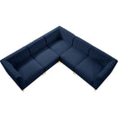  Manufacturer Color_Navy -- Alina 91" Navy Velvet Upholstered 5 pc Modular Sectional IMAGE 6