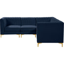  Manufacturer Color_Navy -- Alina 91" Navy Velvet Upholstered 5 pc Modular Sectional IMAGE 7