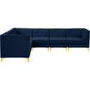  Manufacturer Color_Navy -- Alina 116.5" Navy Velvet Upholstered 6 pc Modular Sectional IMAGE 10