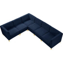  Manufacturer Color_Navy -- Alina 116.5" Navy Velvet Upholstered 6 pc Modular Sectional IMAGE 12