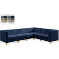  Manufacturer Color_Navy -- Alina 116.5" Navy Velvet Upholstered 6 pc Modular Sectional IMAGE 1