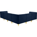  Manufacturer Color_Navy -- Alina 116.5" Navy Velvet Upholstered 6 pc Modular Sectional IMAGE 7