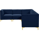  Manufacturer Color_Navy -- Alina 116.5" Navy Velvet Upholstered 6 pc Modular Sectional IMAGE 8